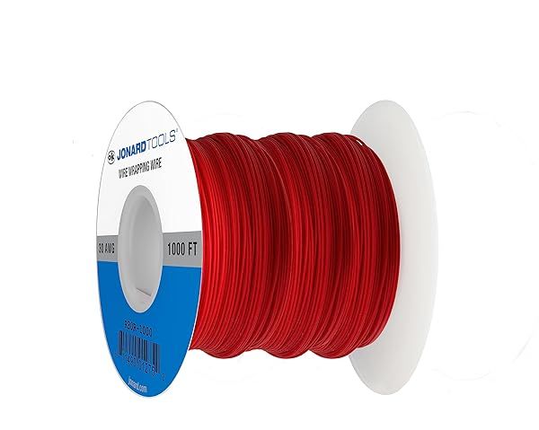 Jonard Tools R30R-1000: 30 AWG Red Insulated Kynar Copper Wire Roll - 1000 ft for Electronics Projects