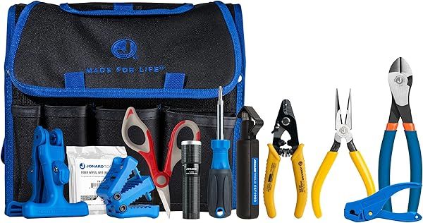 Jonard Tools TK-121 Fiber Prep Kit - 12-Piece Premium Fiber Optic Tool Set for Stripping, Ringing & Cutting