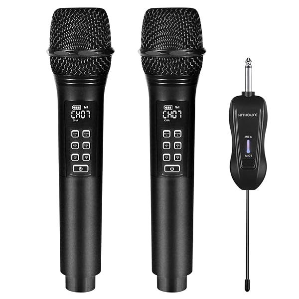 K28 Rechargeable Wireless Microphone Karaoke Cordless with Volume Echo Control UHF Handheld Dynamic Microphone for Singing Speech Black