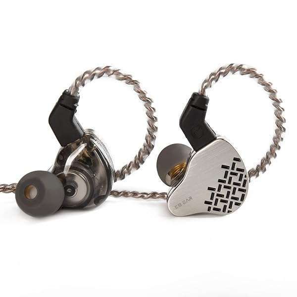 KBEAR Rosefinch Wired Headphones: HiFi IEM with 5?m Diaphragm for Musicians - Black, No Microphone