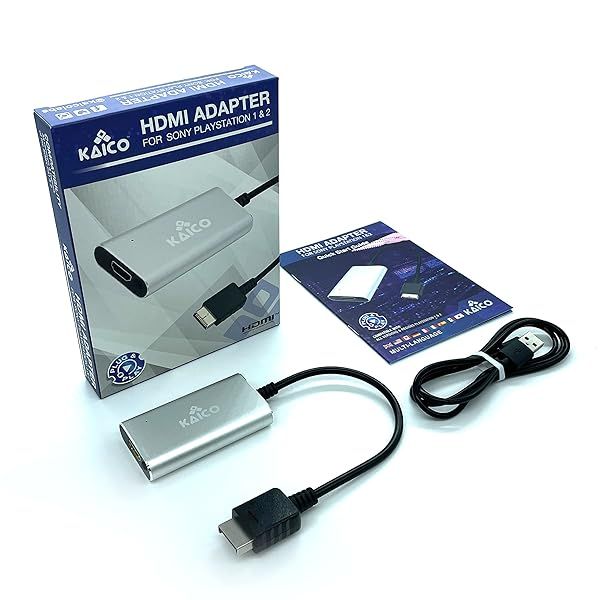 Kaico PS1 HDMI & PS2 AV Cable: Switch Between RGB & Component for All PlayStation Models - Connect to HD TV Easily!
