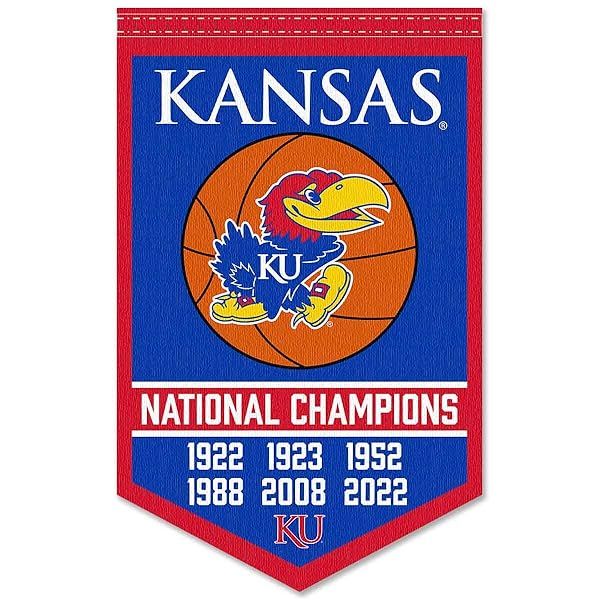 Celebrate Kansas Jayhawks: 6-Time National Champions Basketball Banner