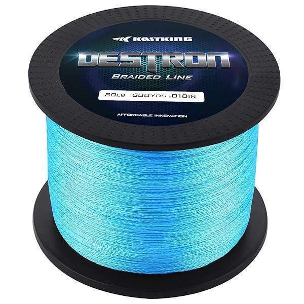 KastKing Destron Braided Fishing Line 50lbs 600 Yards - Coastal Blue for Ultimate Strength & Performance