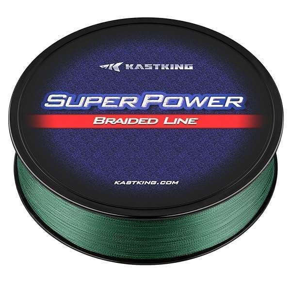 KastKing SuperPower Braided Fishing Line - Moss Green, 20 LB, 327 Yds | Durable & Strong Fishing Gear