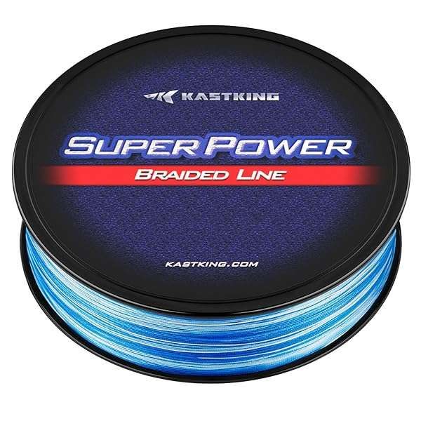 KastKing Superpower Braided Fishing Line 50LB Blue Camo - 327 Yds for Ultimate Fishing Performance