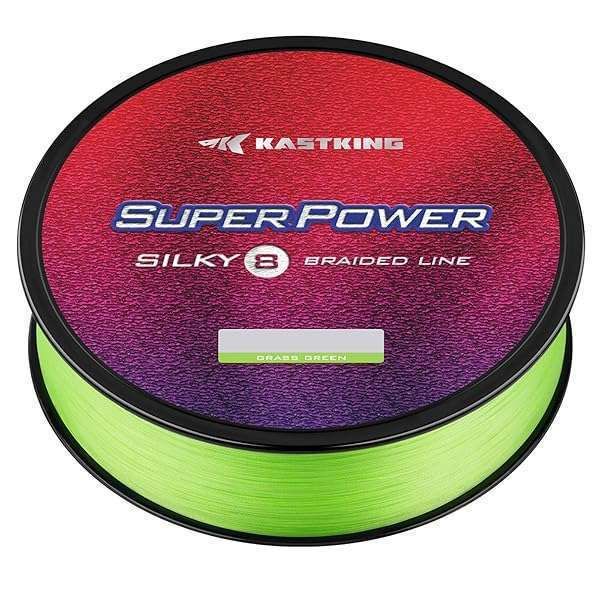 KastKing Superpower Silky8 Braided Fishing Line 65LB 150Yds - Grass Green, 8 Strand for Ultimate Strength & Performance