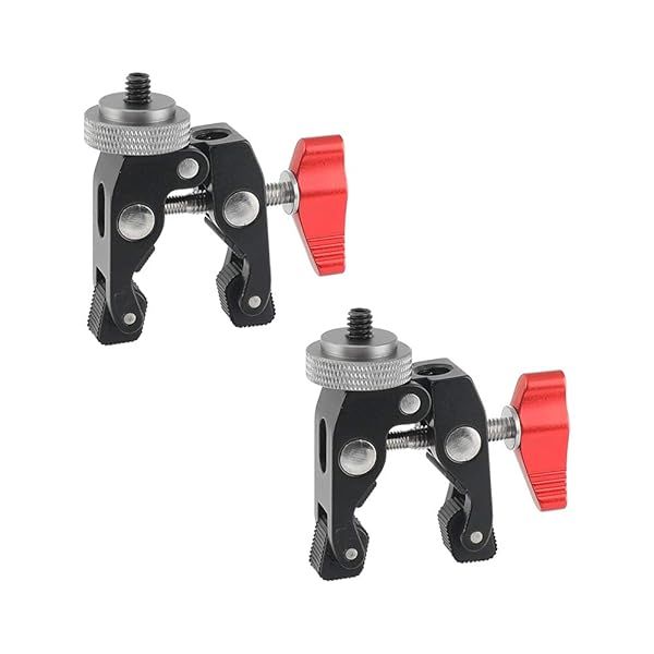 "Kayulin Crab Clamp Holder with 1/4" Screw Adapter for Studio Flash & Tripod - Silver Gray"