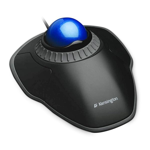 Kensington Orbit Wired Ergonomic Trackball Mouse - Blue for PC, Mac & Windows | Ambidextrous Design & Scroll Ring