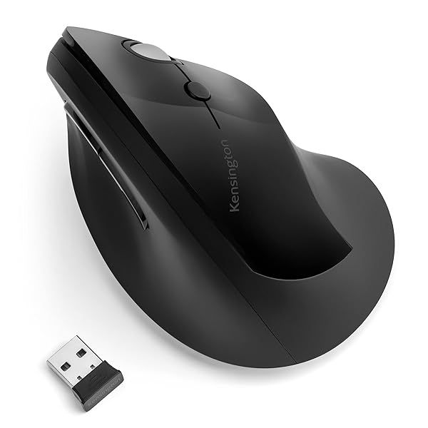 "Buy Kensington Pro Fit Ergo Vertical Wireless Mouse (K75501WW) - Ergonomic Design, Black, Compact Size 2.8"x3"x4.4""