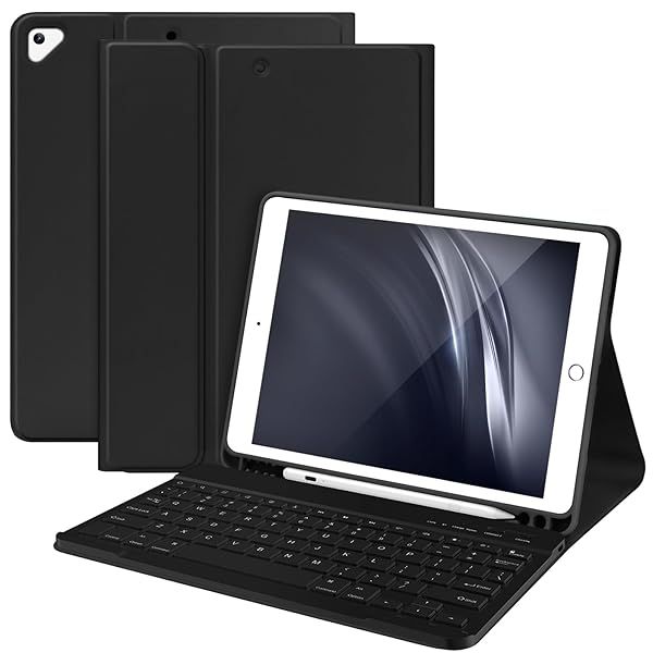 "Best Keyboard Case for iPad 10.2" (9th/8th Gen) & iPad Air 3 - Wireless Bluetooth with Pencil Holder"