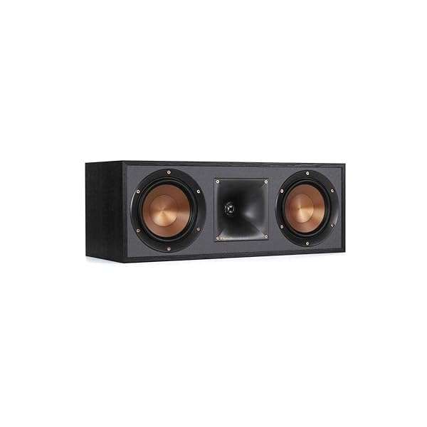 Klipsch R-52C Center Channel Speaker: Powerful, Detailed Sound in Sleek Black Design