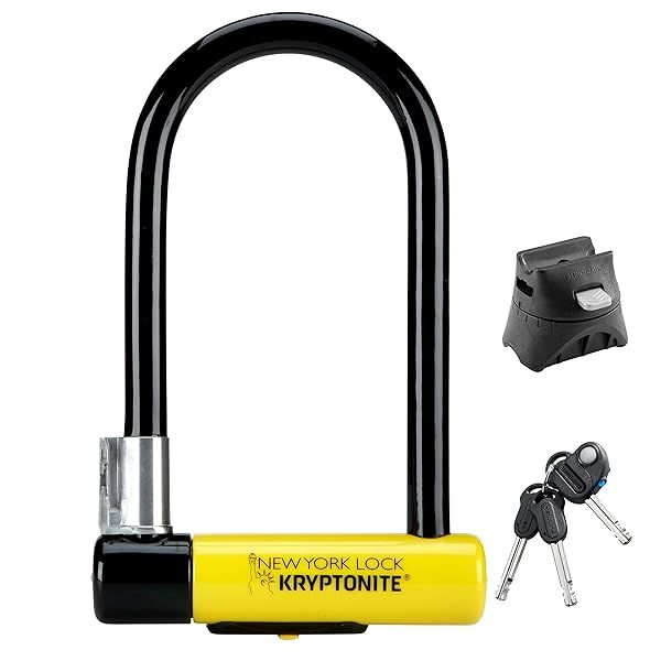 Kryptonite New York Standard U-Lock: Heavy Duty 16mm Anti-Theft Security for Bikes, E-Bikes & Scooters