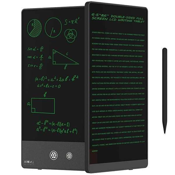 Ksequ LCD Writing Tablet for Adults-6.5″&amp;6″ LCD Writing Tablet,Double-Sided Full Screen Electronic Drawing Pad,Mini Portable Digital Notepad for School,Office,Home,Erasable,Reusable