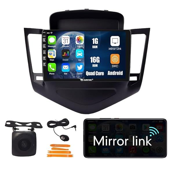 "Kunfine 9" Android GPS Stereo for Chevrolet Cruze 2009-2015 | Quad Core Media Player & Reverse Camera Display"