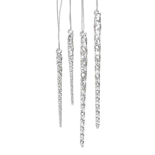Shop Kurt Adler 24-Piece Clear Glass Icicle Ornament Set - 3.5 to 5.5 Inches for Holiday Decor