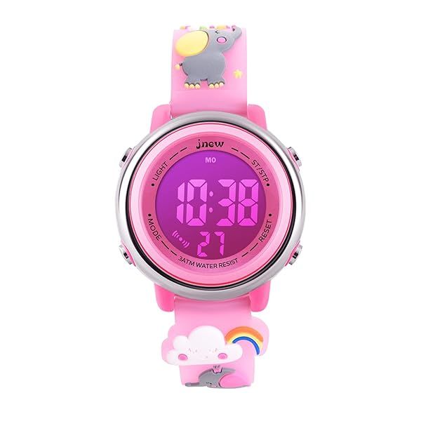 Shop L LAVAREDO Kids Watches: Waterproof 3D Cartoon Digital Watch for Girls Ages 3-12 with 7 Color Lights