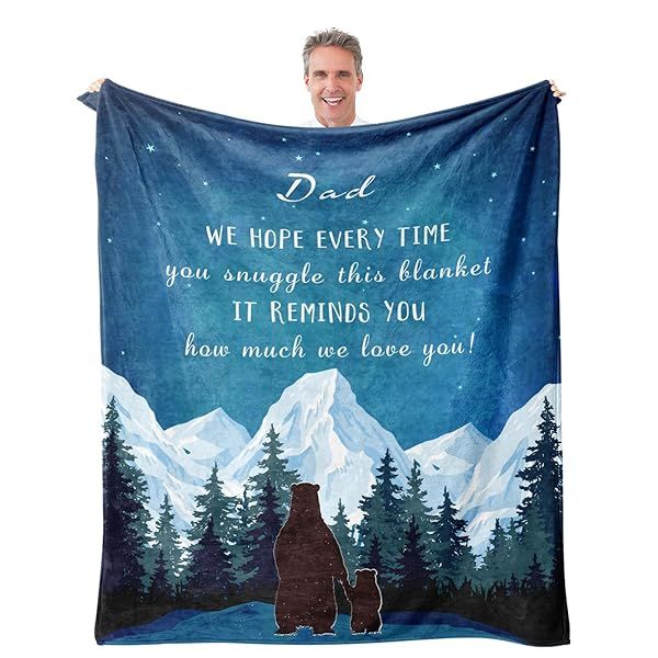 LAIORD Best Dad Ever Gifts Blanket 60x50 Perfect Birthday and Christmas Presents for Dad from Daughter or Son