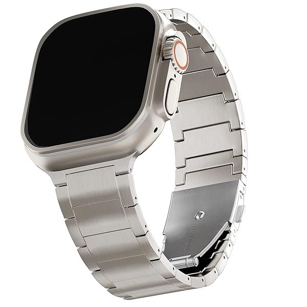 Premium LDFAS Titanium Metal Band for Apple Watch Ultra 2 & Series 10 - 49mm/46mm Replacement Strap in Silver Gray
