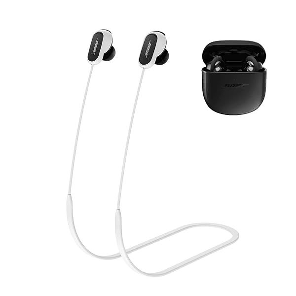 LEFXMOPHY Anti-Lost Strap for Bose QuietComfort Earbuds II White Silicone Neck Rope Accessory