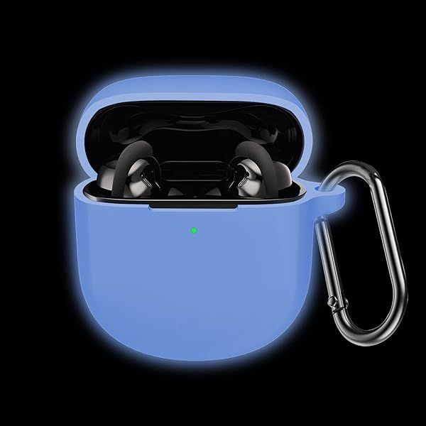 LEFXMOPHY Blue Silicone Case for Bose QuietComfort Earbuds II - Glow in the Dark Protective Cover