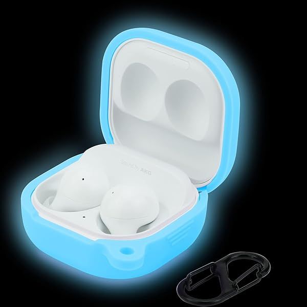 LEFXMOPHY Sky Blue Silicone Case for Galaxy Buds 2 Pro, Buds 2, Buds Pro & Live - Durable Protector Sleeve for Men