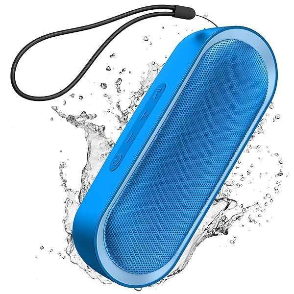 LENRUE Waterproof Bluetooth Speakers: Portable TWS, 24H Playtime, Stereo Sound for Home, Shower, Pool & Beach - Blue