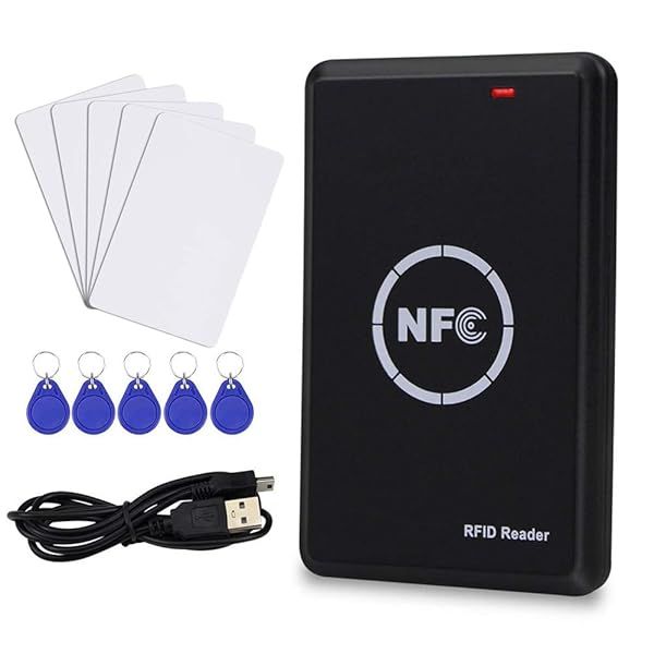 LEXI RFID NFC Duplicator: 125KHz Key Fob Copier & 13.56MHz Smart Card Writer with USB, UID/T5577 Cards & Software