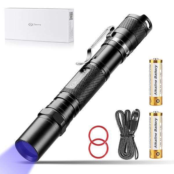 LIGHTFE 395nm UV Flashlight UV301A-Plus: Perfect for Glue Curing, Pet Urine Detection & Rock Fluorescence