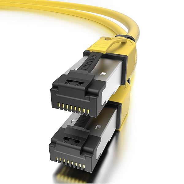 LINKUP 40Gbps Certified Cat8 Ethernet Patch Cable 3ft Double Shielded Future Proof LAN Wire Compatible with Cat7A Cat7 Cat6A Yellow