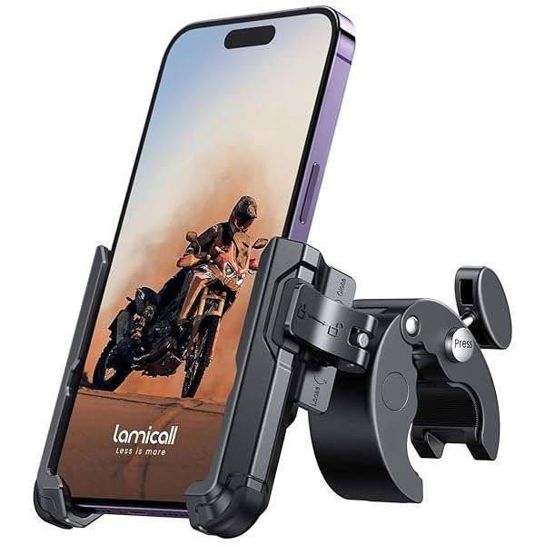Top Lamicall Motorcycle Phone Mount - Secure Handlebar Holder for iPhone 16 Pro Max & More