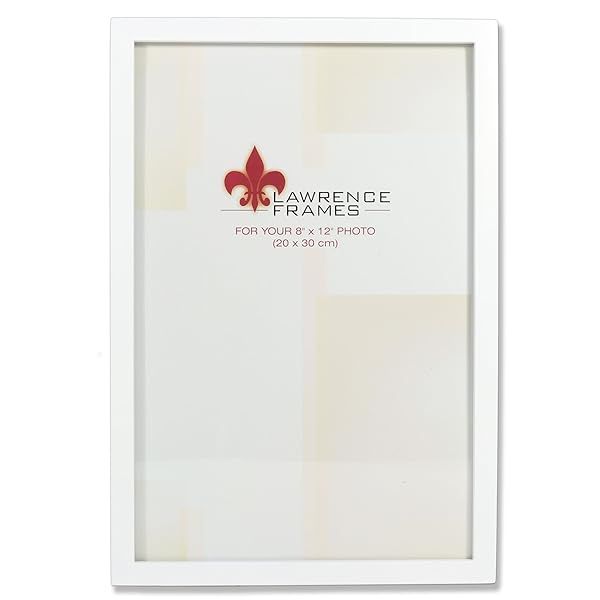 Lawrence Frames White Wood Picture Frame - 8x12 Inch Gallery Collection for Stunning Home Decor