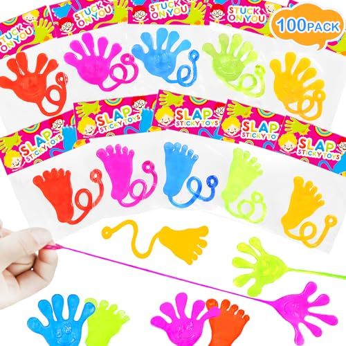 Leetous Sticky Hands Bulk Party Favors 100 PCS Fun Toys Gifts for Kids Easter Egg Basket Fillers Non Candy Treats for Boys and Girls