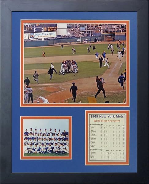 1969 New York Mets Celebration Framed Photo Collage - Legends Never Die, 11x14 Inch, Perfect Sports Memorabilia