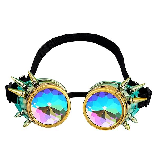 Lelinta Kaleidoscope Steampunk Goggles for Halloween Costume and Cosplay Party Accessories
