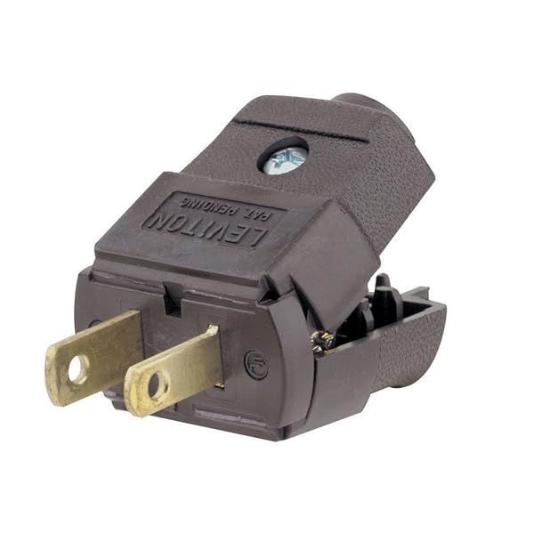 Leviton 101-P 15 Amp Plug: Residential Grade Polarized Non-Grounding Brown NEMA 1-15P
