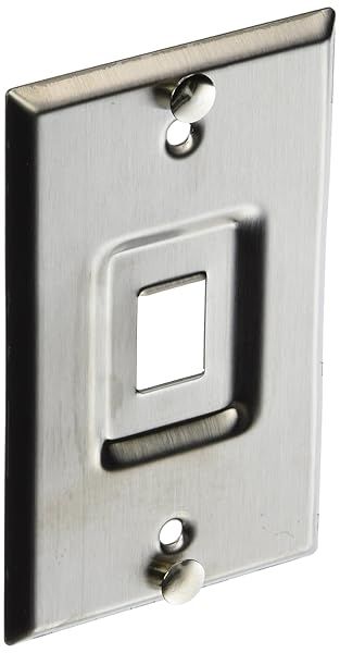 Leviton 4108W-1SP QuickPort Telephone Wall Jack - Stainless Steel Recessed Port for Easy Installation