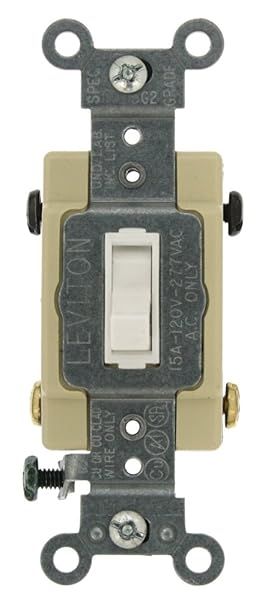 Leviton 54504-2W 15-Amp 4-Way AC Quiet Switch - Commercial Grade, Grounding, White