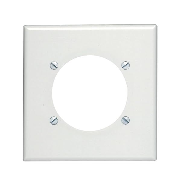 Leviton 80530-W 2-Gang Flush Mount 2.465-Inch Diameter, Device Receptacle Wallplate, Device Mount, Midway Size, White