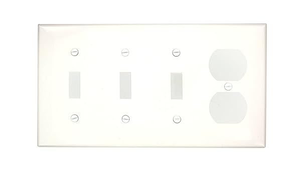 Leviton 80743-W WH WP 4G 3TGL 1DECO NYLON