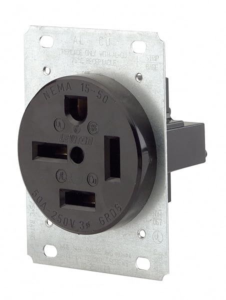 Leviton 8450 50 Amp 250 Volt Flush Mount Receptacle - Industrial Grade Grounding Solution