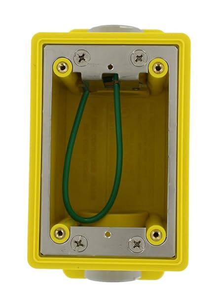 Leviton FDBX1-Y FD Box: 26 Cubic Inch, Single-Gang, Yellow with Plugs & Stainless Steel Mounting Plate