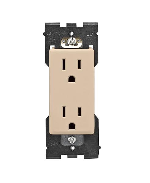 Leviton RER15-DT Renu 15-Amp Tamper-Resistant Outlet in Dapper Tan - Safe & Stylish Power Solution