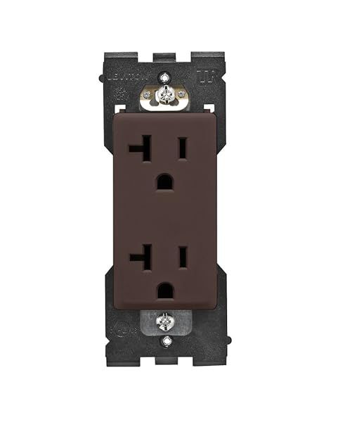 Leviton RER20-WB Renu 20-Amp Tamper-Resistant Outlet in Walnut Bark - Safe & Stylish Electrical Solution