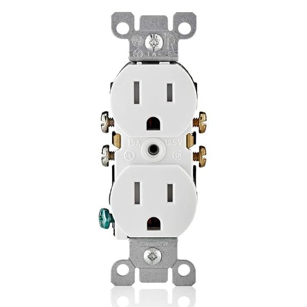 Leviton T5320-WMP 15 Amp Tamper Resistant Duplex Receptacle 10 Pack - White | Durable & Safe Electrical Outlets