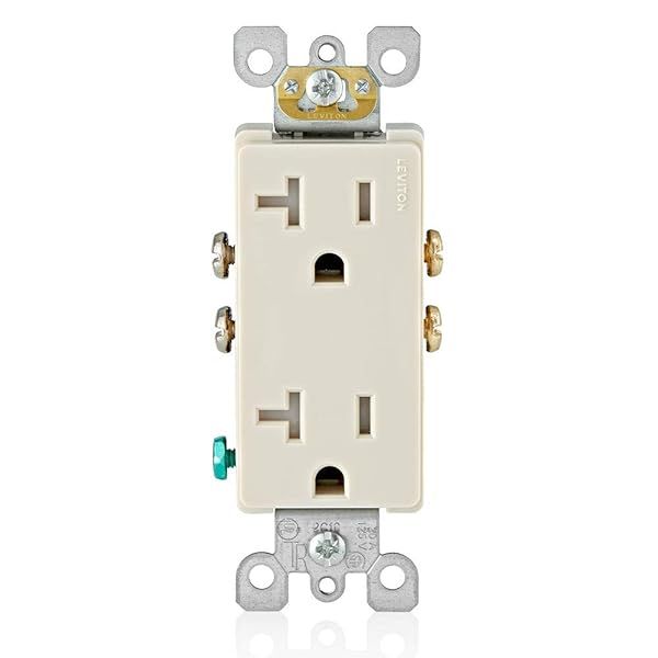 Leviton T5825 20 Amp Decora Tamper-Resistant Duplex Outlet - Light Almond | Buy Now!