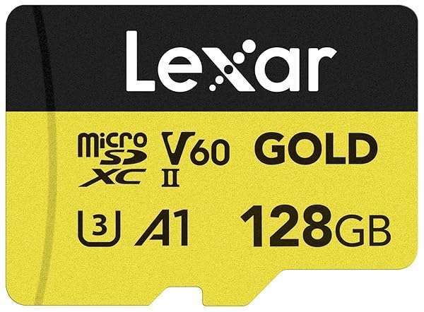 Lexar 128GB Professional Gold Micro SD Card - UHS-II, 4K UHD, Fast 280/100 MB/s for Drones & Action Cameras