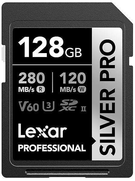 Lexar 128GB Professional SILVER PRO SDXC Card: UHS-II, 4K Video, 280MB/s for Photographers & Videographers