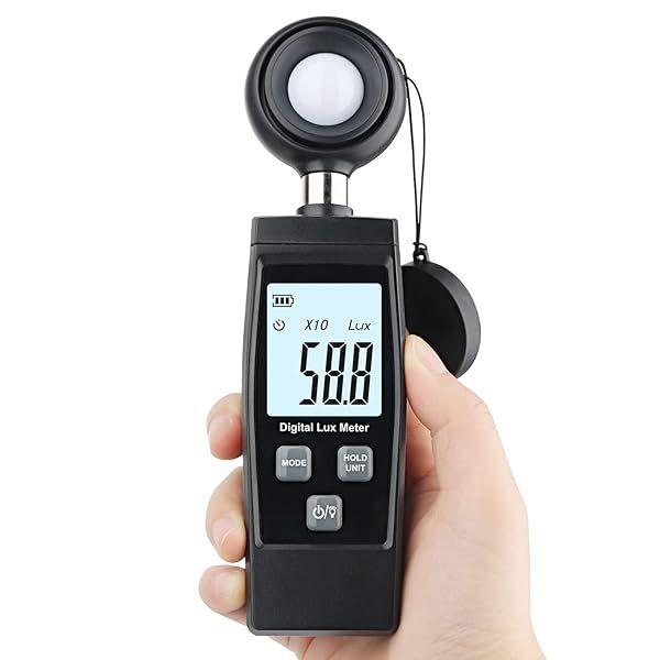 XRCLIF Handheld Lux Meter: Accurate Light Meter for Plant Growth - 200,000 Lux Range & MAX/MIN Data Hold