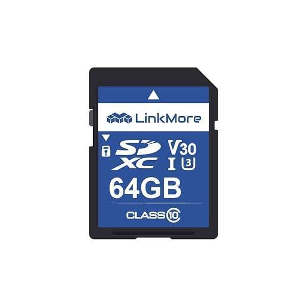 LinkMore 64GB SD Card for Camera & PC - UHS-I U3 V30 Class 10, 90MB/s Read, 50MB/s Write Speed