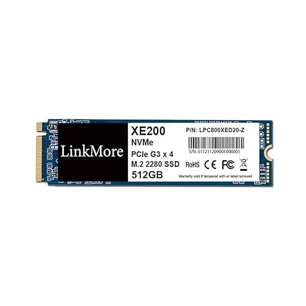 LinkMore XE200 512GB PCIe Gen3 NVMe M.2 SSD - 2500MB/s Speed for Laptops & PCs